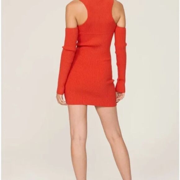 Herve Leger off shoulder Bodycon Dress cut out long sleeves - Picture 3 of 15